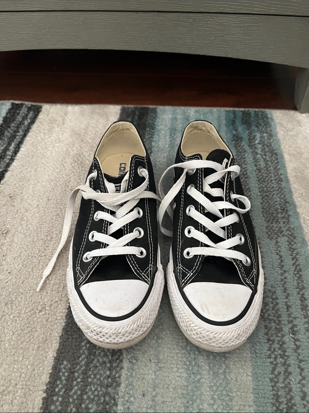 Converse Black and White Low-Top Kids Sneakers